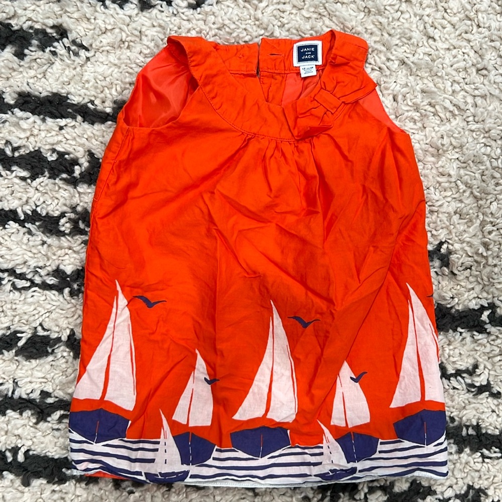 Janie and Jack Sailboat dress. 12 to 18 months.